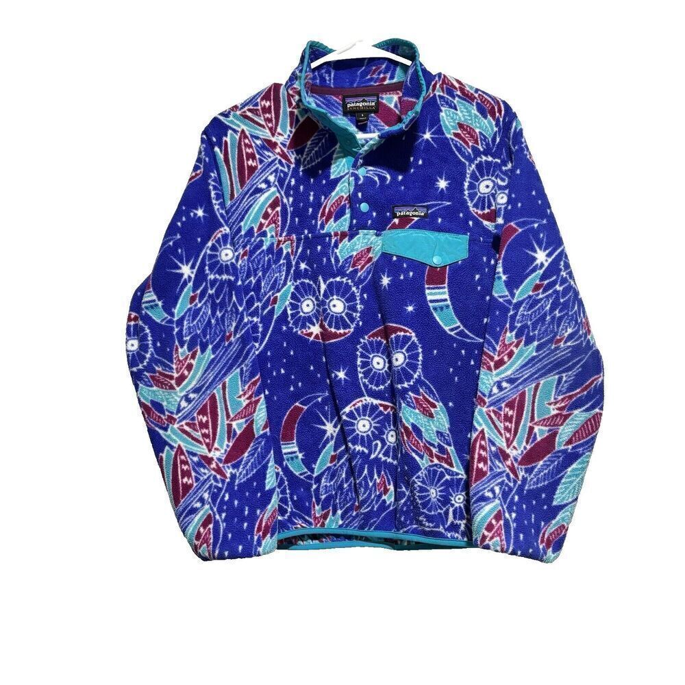 Patagonia Synchilla Snap-T Womens Moon Owl Harvest Moon‎ Blue Size Small